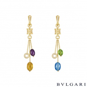 Bvlgari Yellow Gold Multi-Gemstone B.Zero1 Earrings